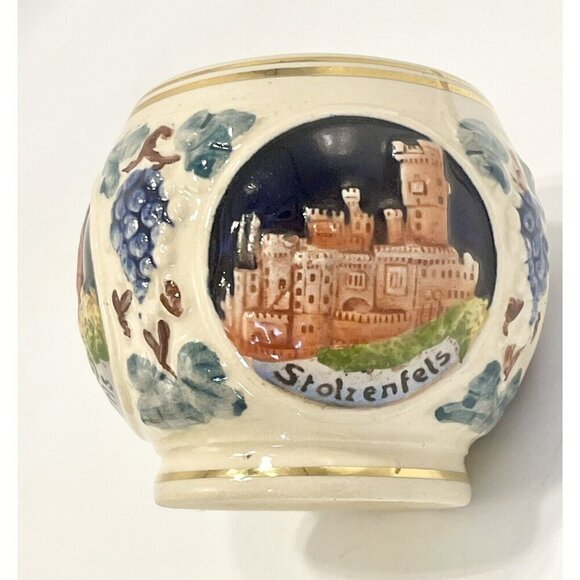 Vintage Germany Souvenir Cup Mug Stein Stolzenfels Drachenfels Die Pfalz Punch - Picture 3 of 7